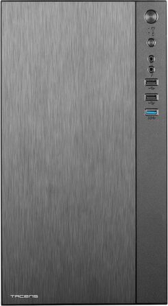 Корпус ПК Micro ATX Tacens Anima ACX з алюмінієвою передньою панеллю, 120мм вентилятор, USB 3.0, чорний