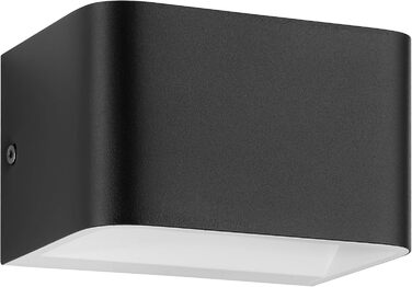 EGLO LED Wall Lamp Sania 5, 1-Light Wall Lamp Modern, Minimalist, Metal Wall Lighting in White, Satin Plastic, LED Bathroom Lamp Warm White, IP44 (13 cm, Black)