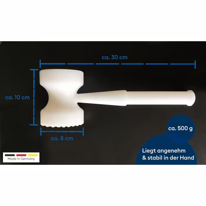 Hydroma® Meat Tenderizer/Steak Hammer made of plastic (PE, Polyethylene) – with a textured and smooth striking surface