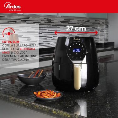 Фритюрниця Ardes Eldorada Maxi AR1K33 - 5л, чорна, з цифровим дисплеєм та таймером