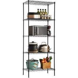 BestOffice 5-Tier Wire Shelving Unit - Heavy Duty Metal Storage Rack