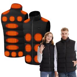 Гріюча жилетка для чоловіків та жінок, 21 зона нагріву, 3 регулятори температури, електрична жилетка USB для катання на лижах, риболовлі, мотоцикла, кемпінгу, активного відпочинку (без Powerbank), XXL