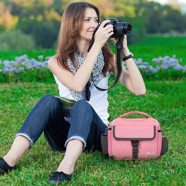Сумка для фотоапарата GMAK Kameratasche рожева, водонепроникна, для DSLR/SLR/бездзеркальних камер (22.9x12.9x19.1 см)