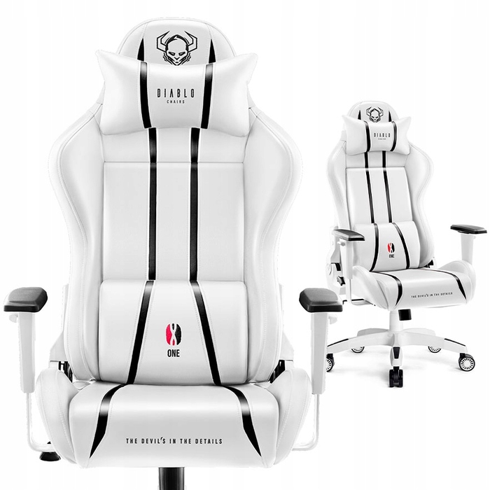 Ігрове крісло Diablo Chairs X-One 2.0, екошкіра, біле
