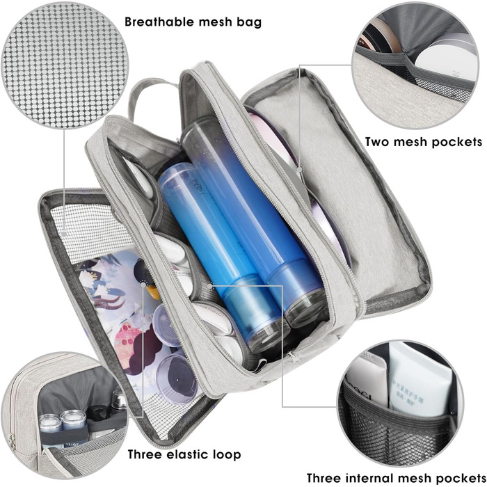 Чоловічий дорожній косметичний набір Wandf - органайзер для туалетних речей (Джинс, Бежевий)