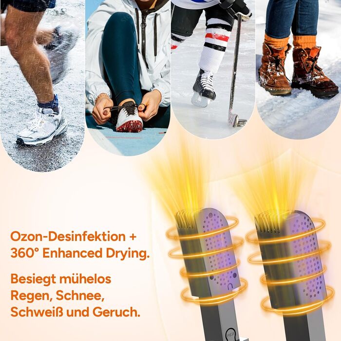 DR.PREPARE Shoe Dryer Electric with 3 Modes and Timer for Leather Shoes, Soccer Shoes, Ski Boots, Socks, and Hats, 360° Effective Drying