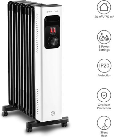 Електричний масляний радіатор Trotec TRH 24 E – 2200 Вт, 11 ребер, енергозберігаючий