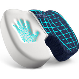 Крісло-подушка FORTEM: м'яке сидіння з memory foam для офісного, ігрового та автомобільного крісла. Знімна наволочка, великий розмір (блакитна сітка)