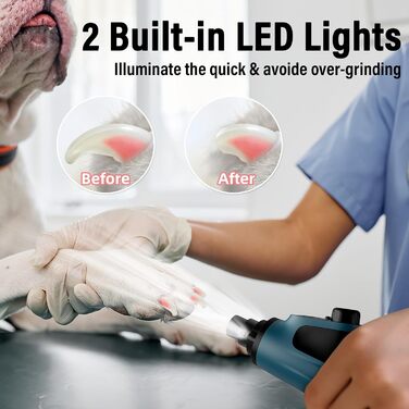 Шліфувальник кігтів для собак Casfuy Smarter Krallenschleifer – 6 режимів, LED-підсвітка, тихий, акумуляторний, для собак та котів