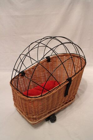 Корзина для велосипеда на багажник з лози з металевою сіткою та подушкою, XL або XXL. Підходить для перевезення багажу.