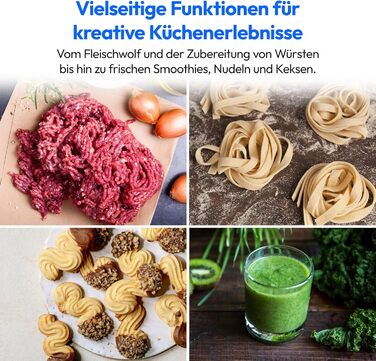 Кухонна машина MEDION MD18430: Міксер, м'ясоподрібнювач, 3 в 1, 5 л чаша з нержавіючої сталі, 1200 Вт, натерти, нарізати, цифровий дисплей, 18430