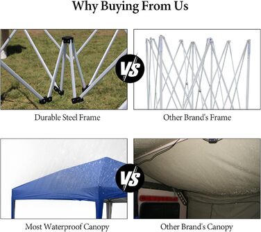 CLIPOP Pop Up Pavilion 3 x 3 m, Outdoor Folding Pavilion with 4 Side Walls and Carry Bag, UV Protection Garden Pavilion for Wedding, Outdoors, Camping, Beach