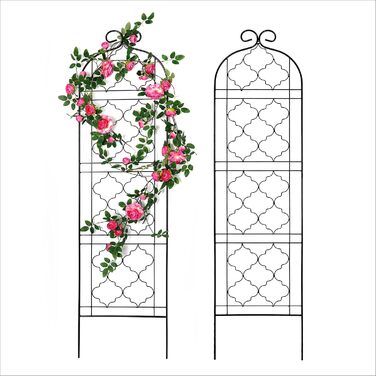 Садова опора SCENDOR GARDEN 150×40 см для витких рослин, винограду, огірків, томатів, квітів і овочів, металеві гратчасті панелі для пергол, 2 шт.