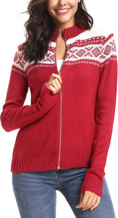 Жіночий святковий кардиган Sykooria з блискавкою, червоний, розмір S-X