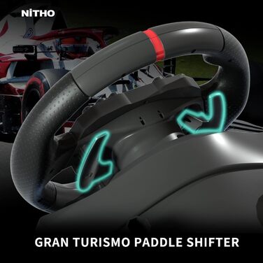 NITHO Drive Pro ONE: Ігровий кермо NITHO з педалями та перемикачем передач для PS4, PC, Xbox One, Xbox Series X|S та Switch. 270 градусів, Zero Dead Zone.