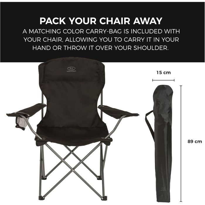 Крісло для кемпінгу Highlander - Легке та міцне туристичне крісло для відпочинку на природі