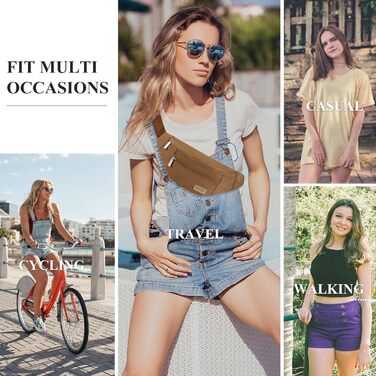 Поясна сумка Maxtop для чоловіків та жінок, чорна, водонепроникна, з 4 кишенями на блискавці, для спорту, подорожей, кемпінгу, велосипеду