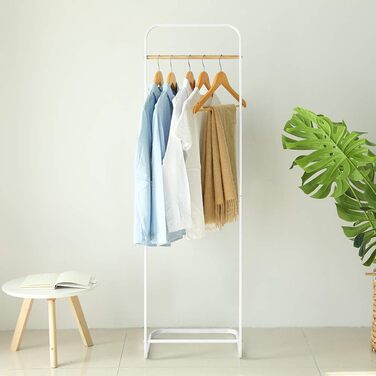 Stable Clothes Rack Coat Stand Slim Coat Rack Metal Coat Rack for Bedroom L16xB16x55 Inches, White…