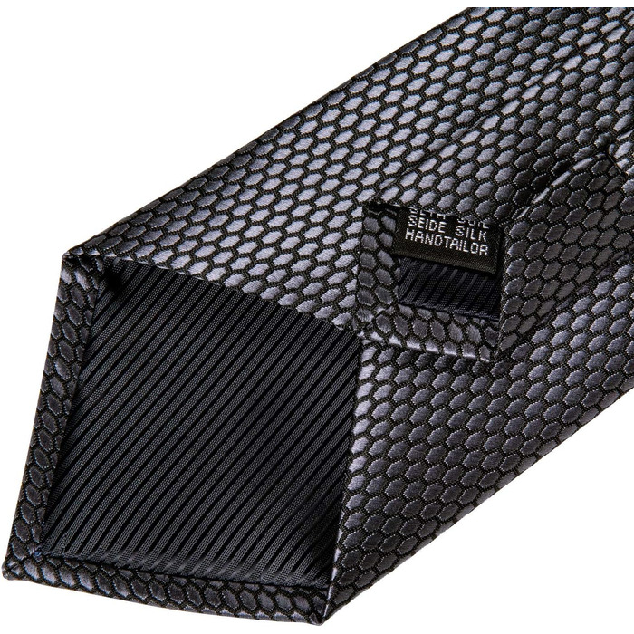 Чоловіча краватка DiBanGu в клітку з шовку, комплект з нагрудною хусткою, запонками та затискачем для краватки в подарунковій коробці для весілля та бізнесу, димчасто-сірий