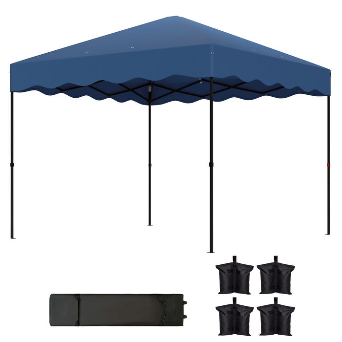 Outsunny Gazebo approx. 3x3m, water-resistant, stable, winter-proof, pop-up folding gazebo with UV protection 50+, foldable party tent, garden tent with carry bag, garden gazebo for camping and garden, Dark Blue | Aosom