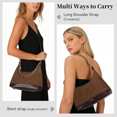 Сумка жіноча через плече крос-боді, PU шкіра, міні Hobo Bag, ретро, для побачень, вечірок, подорожей (Кавовий коричневий)