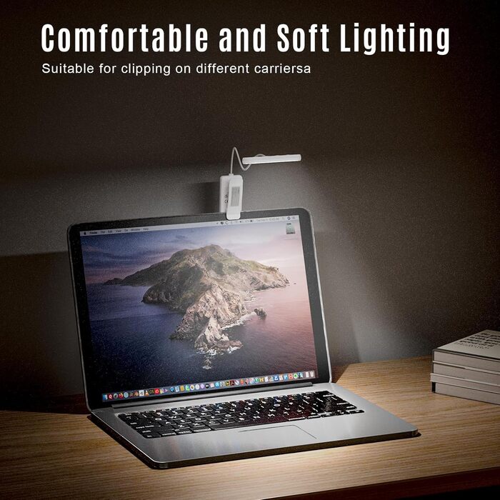 Ліхтар для читання LQWELL на шию, LED, 3 кольори/яскравість, гнучкий, акумуляторний, для читання, в'язання, рукоділля (білий, прямокутний - 3 шт)