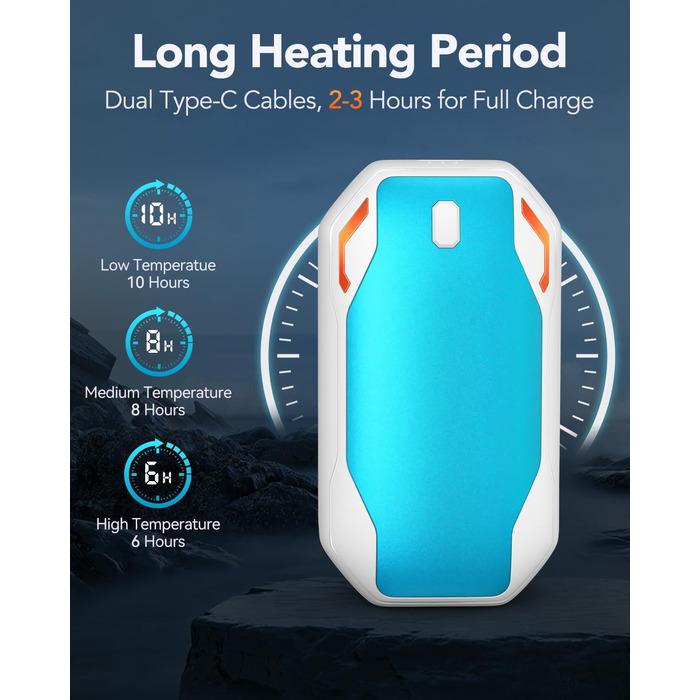 Електричні грілки для рук PHEJIE (2 шт.) - 3 режими нагріву, портативні, для активного відпочинку, кемпінгу, подарунок