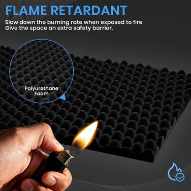 Акустичний поролон для звукоізоляції 30x30x2.5 см, шумопоглинаючі панелі з самоклейкою для студії та домашнього кінотеатру, набір 52 шт, висока щільність