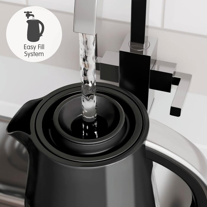 Електричний чайник Morphy Richards Hive, 1.5 л, чорний, з фільтром від накипу, 3 kW