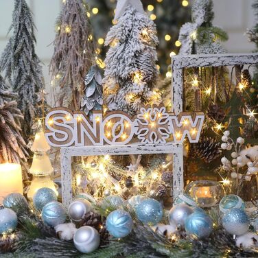 Декоративна куля на ялинку Sea Team з малюнком та блискітками, блакитна (60 мм)