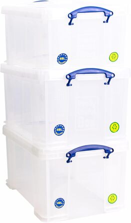 Really Useful Box 3 x 48 Liter - 60 x 40 x 31.5cm - transparent