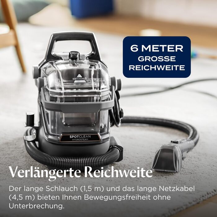 БІССЕЛ SpotClean HydroSteam: пароочисник для килимів та м'яких меблів, потужний 1000W, 3689N (новинка)