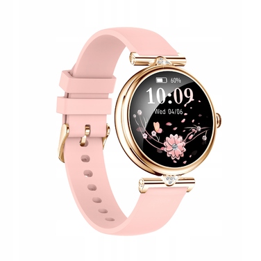 Смарт-годинник Emavo для жінок, AMOLED-дисплей, золотий колір (5 ремінців у комплекті)