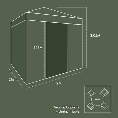 Airwave EX26032 Essential Pop-Up Pavilion with Sides, 2 x 2 m, White