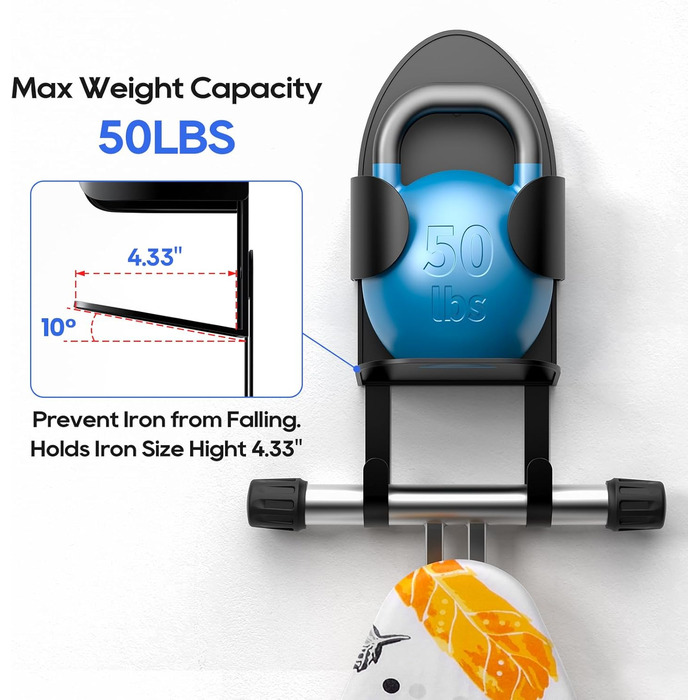 Кріплення для прасувальної дошки на стіну TJ.MOREE, чорний колір