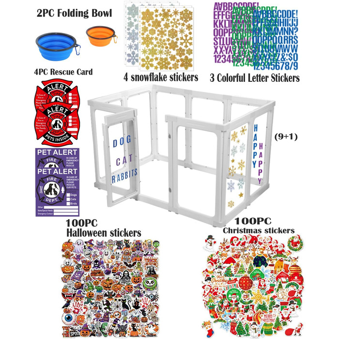 Льотний загін для цуценят у приміщенні: стабільний прозорий акрил, 10 панелей, 76,2 см, легка збірка, універсальний для собак, котів, кроликів
