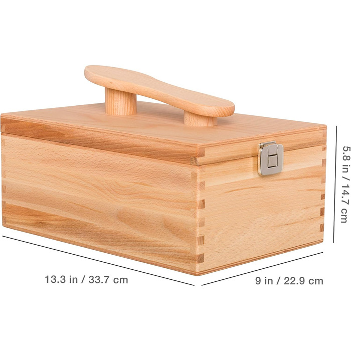 Redecker shoe polish box with a hinged lid made of beechwood