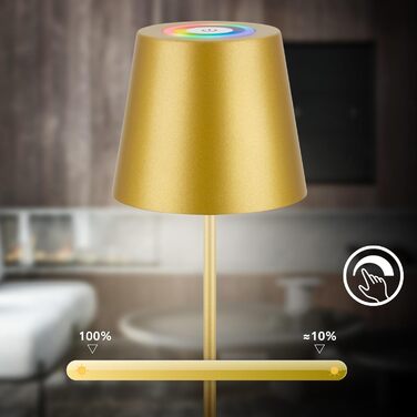 Світлодіодна настільна лампа Briloner бездротова з сенсорним керуванням, димування, регульована висота, нічна лампа, лампа для читання, кемпінгу, акумуляторна, для вулиці, 36x10.5 см