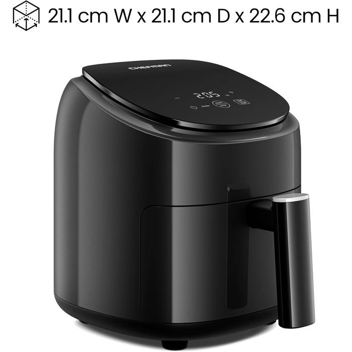 Фритюрниця Chefman 2L: компактна та зручна, з антипригарним кошиком та цифровим таймером – чорна