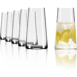 Stölzle Lausitz Long Drink Glasses Power 6-Piece Set 460ml – Elegant Highball Cocktail Glasses for Drinks, Water & Juices – High-Quality Long Drink Glasses Made of Crystal Glass – Dishwasher & Shockproof