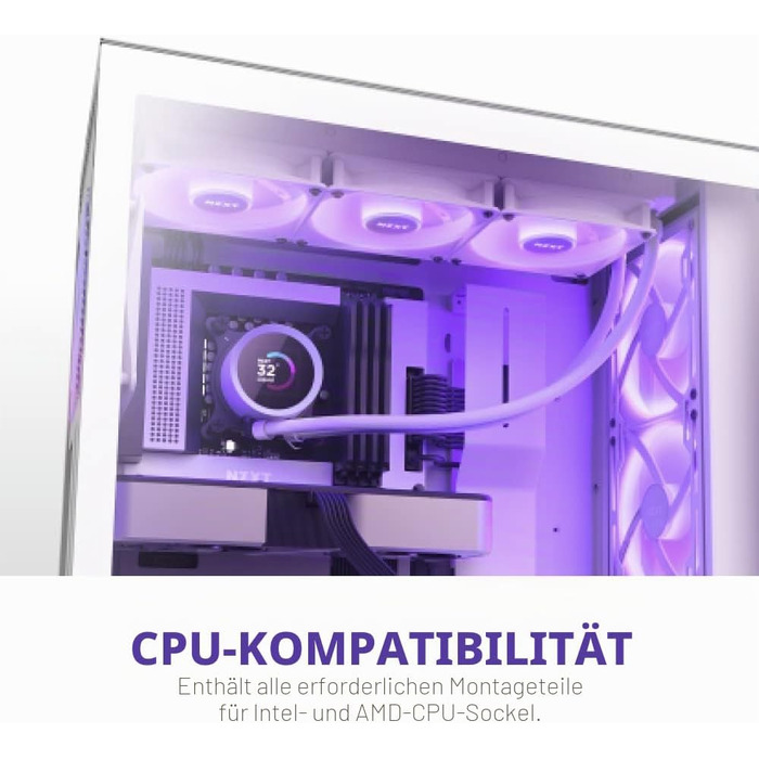 Рідинне охолодження процесора NZXT Kraken 280 RGB (2023) з LCD-дисплеєм, 280мм, чорний