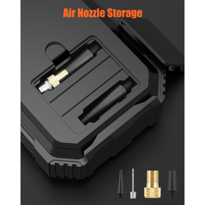 Powerbank Eigotrav Starthilfe: пусковий пристрій для авто 6000A, 12V, 150 PSI компресор, LED, LCD, сріблястий (до 7.5L бензин, 6L дизель)