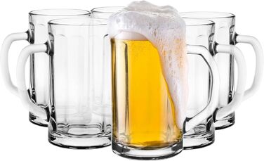 Glasmark Krosno Beer Glass Set - 0.3 Liter Beer Glasses, Beer Mug, Beer Stein, Glasses for Craft Beer, Beer Glass, Drinking Glass, Dishwasher Safe - 6 x 300ML