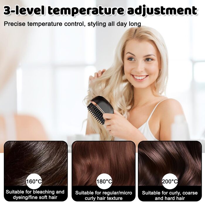 Міні випрямляч для волосся та бороди бездротовий, 160-200°C, 3 температурні режими, M5