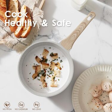 Набір посуду RIOVARM: сковороди з антипригарним покриттям (18см, 20см, 24см) та каструля з кришкою, без PFOA