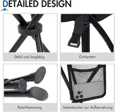 Складний стілець Portal з кишенею: легкий, для риболовлі, кемпінгу, піших прогулянок (синій)