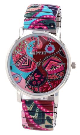 Жіночий кольоровий наручний годинник Raptor Colorful Edition з розтяжним ремінцем — модний аксесуар для жінок та людей похилого віку
