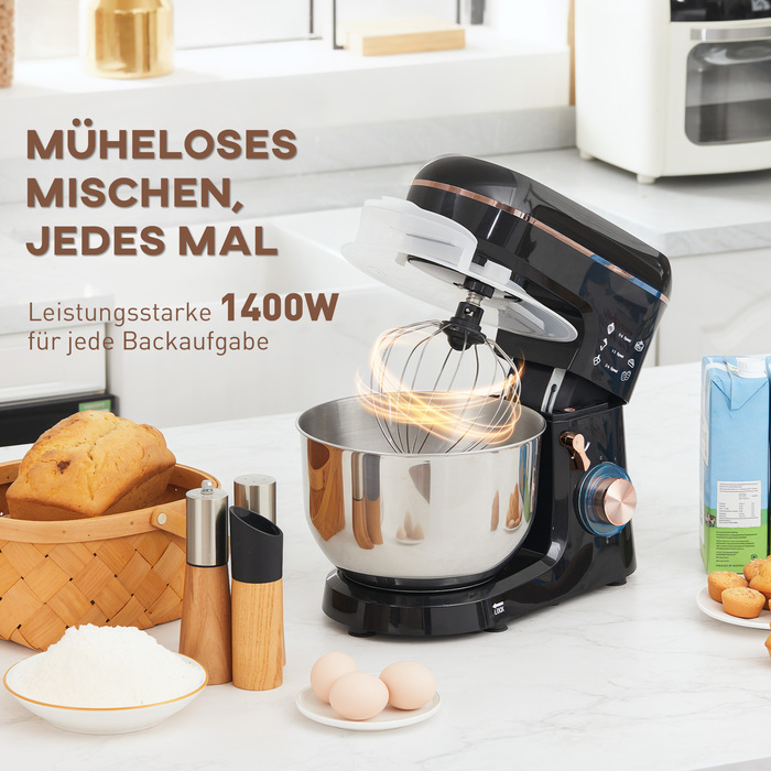 HOMCOM Stand Mixer with 6-Speed Settings and 5.5L Stainless Steel Bowl