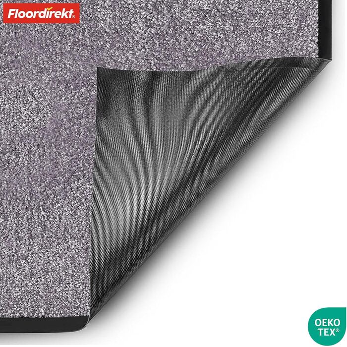 Килимок для підлоги Floordirekt Rhine - миючий, з високою зносостійкістю, антиковзаючий, для входу (сірий, 40 x 60 см)