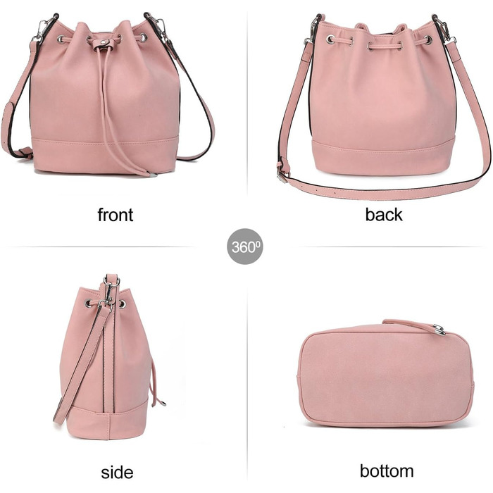 Сумка жіноча AFKOMST велика, м'яка, на плече з двома ремінцями (Рожева)